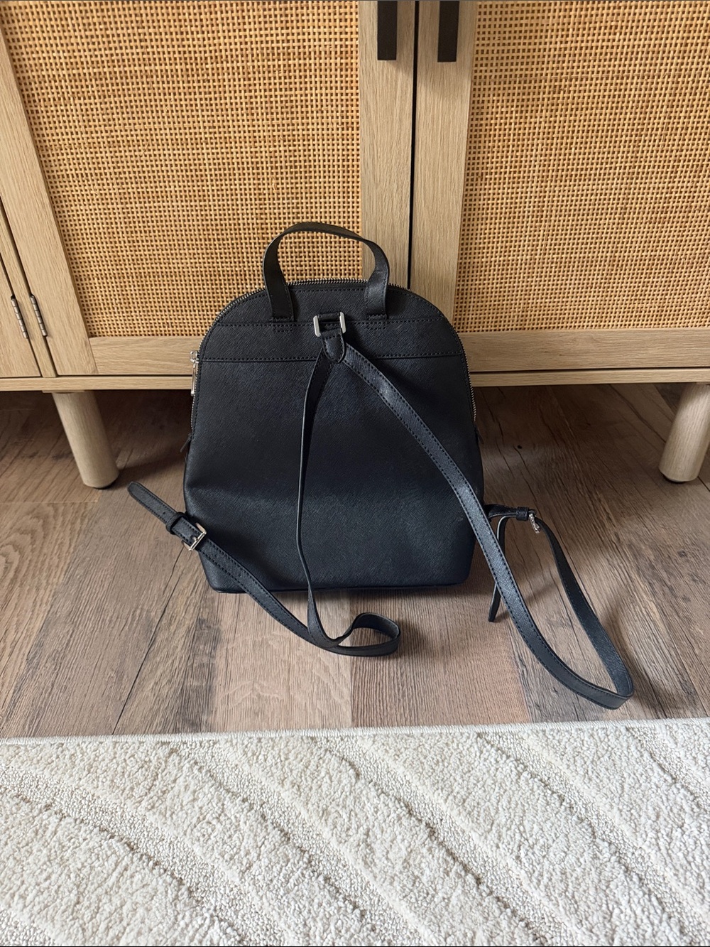 Michael Kors Black Saffiano Leather Mini Backpack - Picture 2 of 3